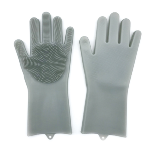 Silicone Cleaning Gloves — Grey Pair