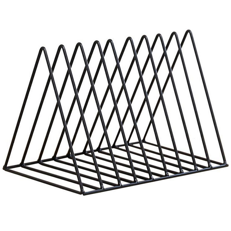 Geometric Metal Magazine Rack — Black