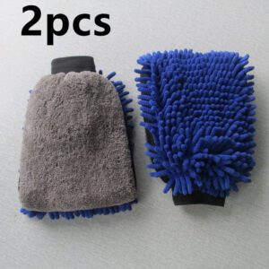 Microfiber Car Wash Mitts — Blue, 2-Pack