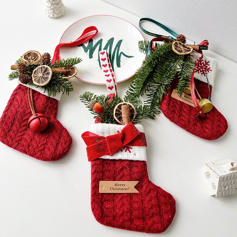 Decorative Knit Christmas Stocking - Image 2