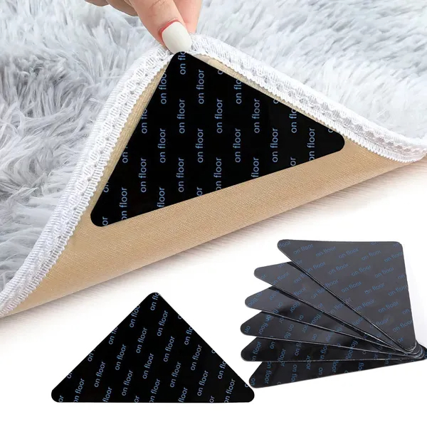Adhesive Rug Corner Grippers — 16-Pack
