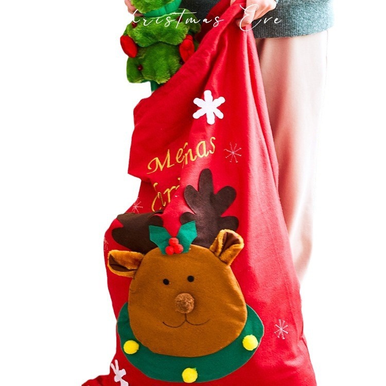 Large Flannel Christmas Gift Sack - Image 5