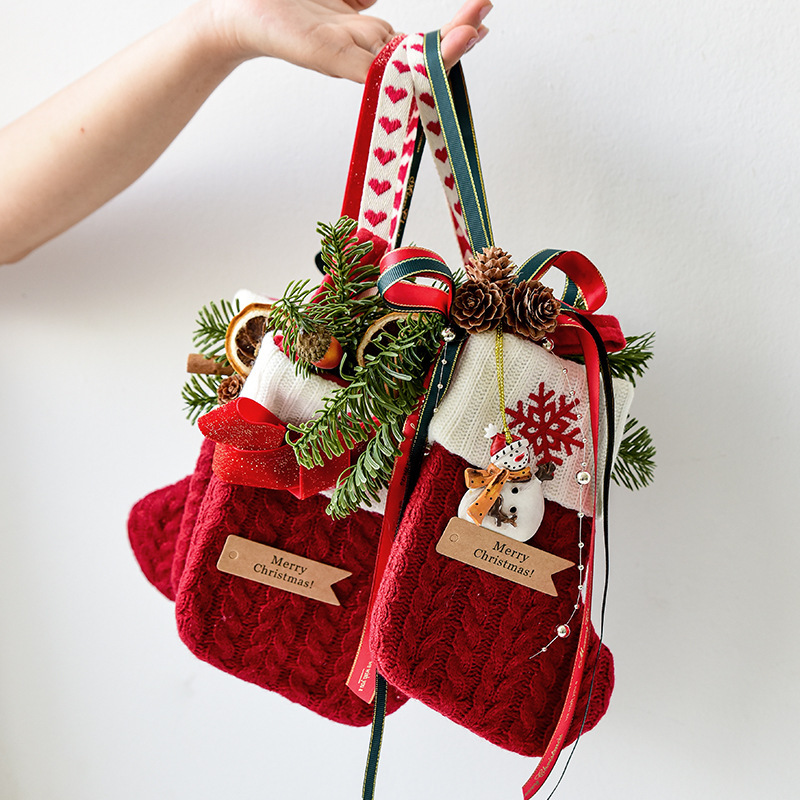 Decorative Knit Christmas Stocking - Image 4