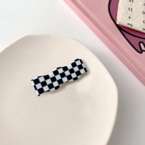 Checkerboard Hair Clip — Black and White