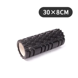Textured Foam Roller — Black, 30 × 8 cm