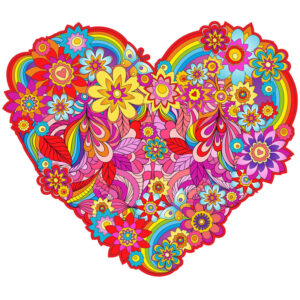 Floral Heart Wooden Jigsaw — A5