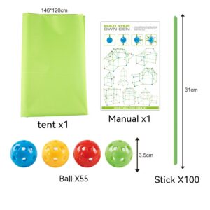 Build-a-Fort Kit — 100 Rods, 55 Connectors & Cover